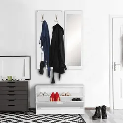 FineBuy Garderobe Flurgarderobe Paneel Wandgarderobe Spiegel Komplett Set Kompakt Flur