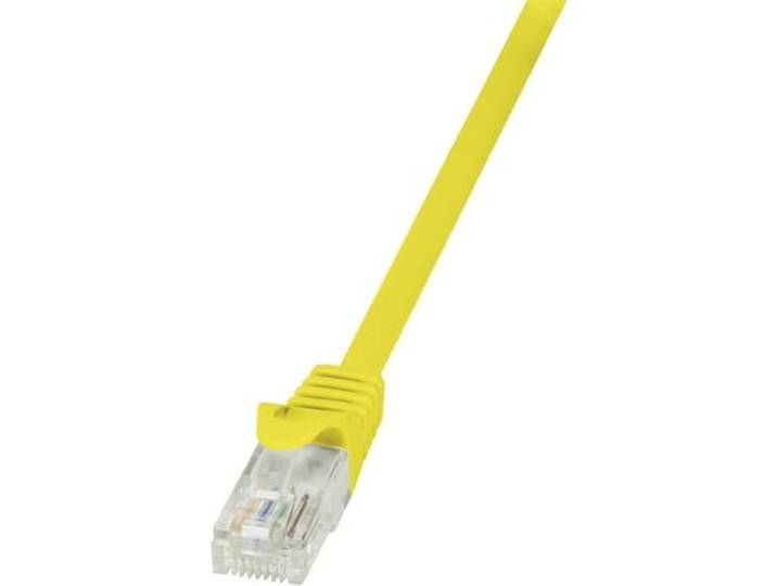 LogiLink CP1037U RJ45 netwerkkabel, patchkabel CAT 5e U/UTP 1.00m geel met klikbescherming, 5 stuks
