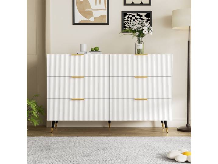 Buffet moderne PINGGO, élégante commode avec un grand espace de rangement pour la décoration de la maison