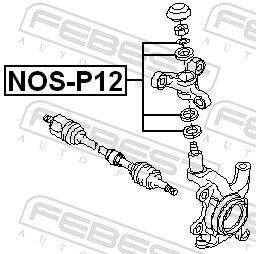 Febest Reparatursatz, Achsschenkel Nos-P12 Für Nissan