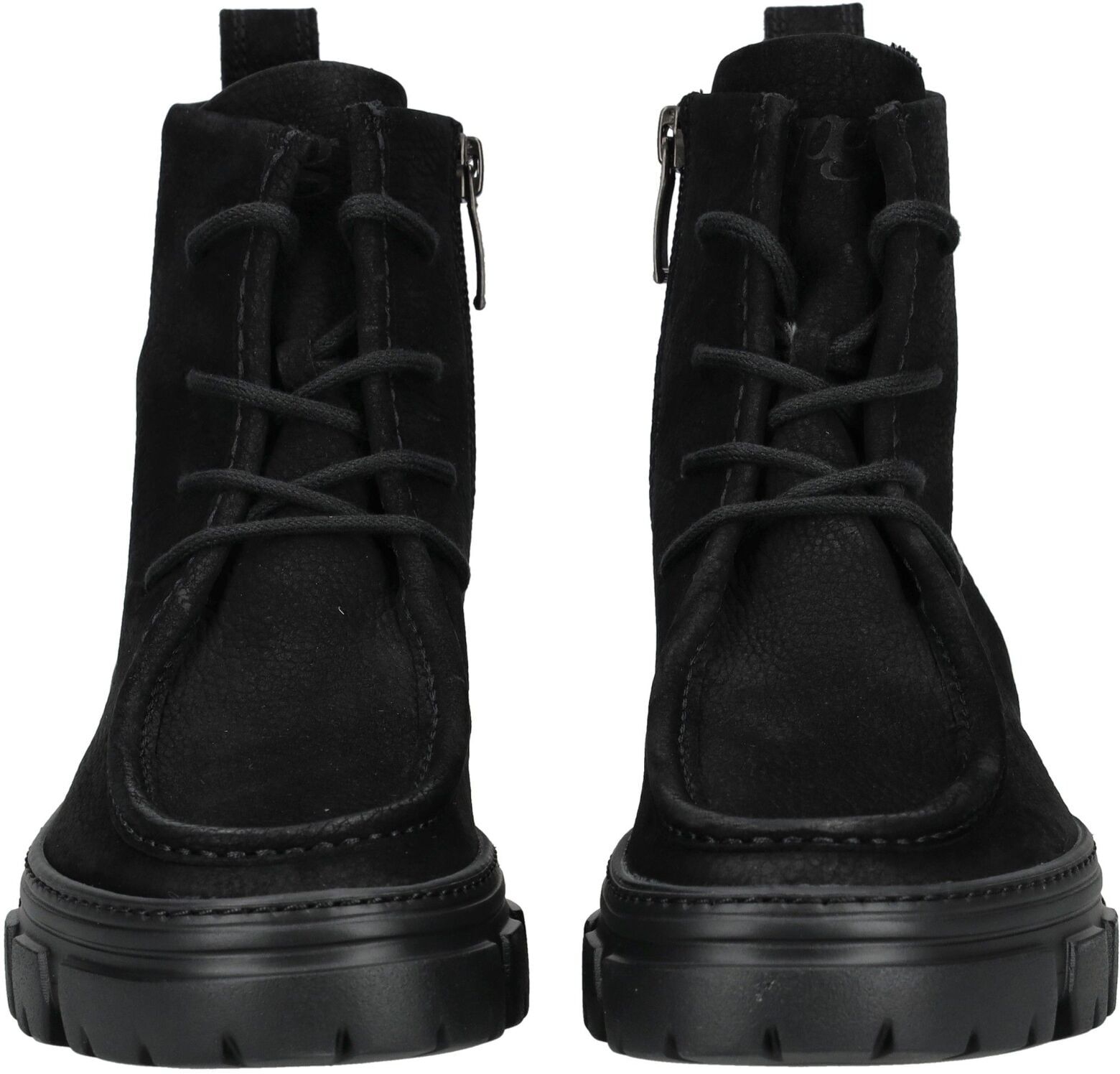 Schnürstiefelette PAUL GREEN "Paul Green Stiefelette Nubukleder", Damen, Gr. 38,5, schwarz, Nubukleder, Schuhe Schnürstiefelette