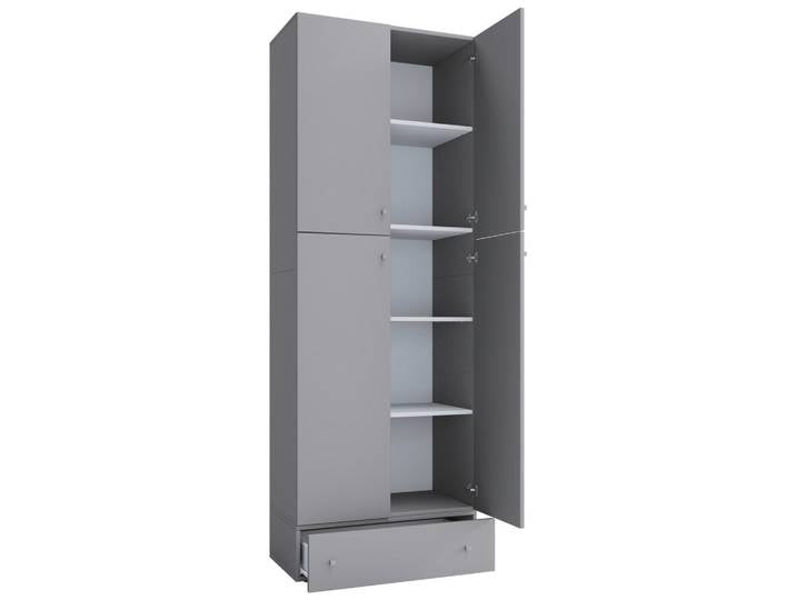 Mid.you Kleiderschrank, Grau, Holzwerkstoff, 70x200x39 cm, Schlafzimmer, Komplette Schlafzimmer und Serien, Schlafzimmerserie