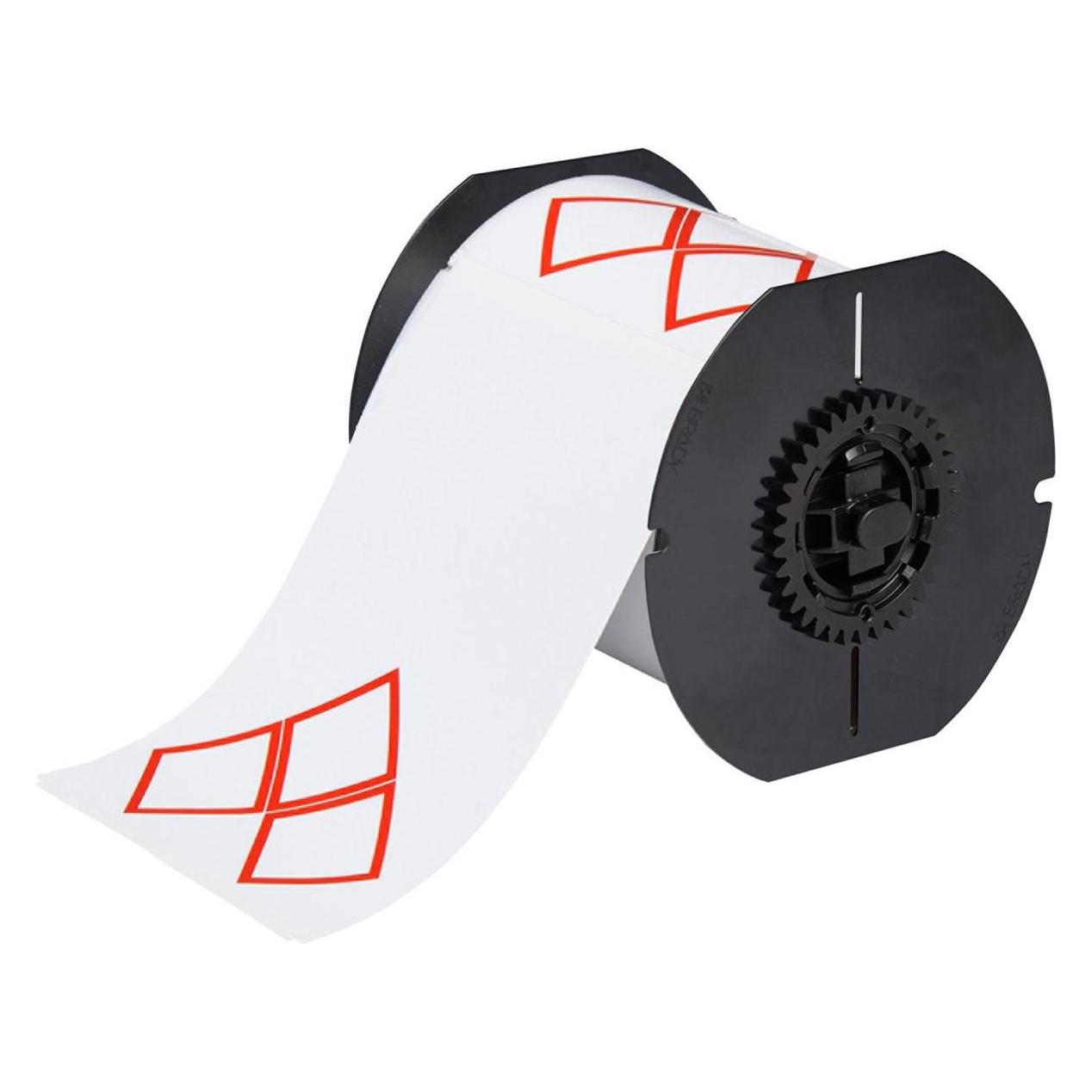 Brady B30-262-7569-CLP3A, Vinyl, Weiss, glänzend, 105.00 x 155.00 mm, Layout L3A (3 rote Raute vorg (B30-262-7569-CLP3A)