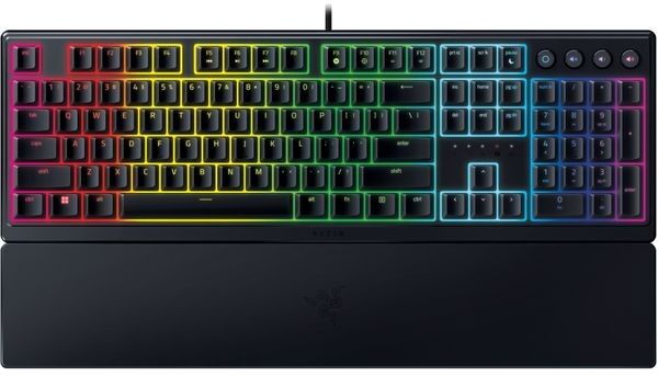 Razer Ornata V3 Low-Profile Mecha-Membrane RGB Gaming Keyboard with Wrist Rest - Black