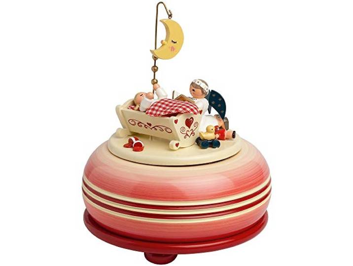 KWO Olbernhau 13053 Spieldose klein Schlaf Mein Kind, 15 cm