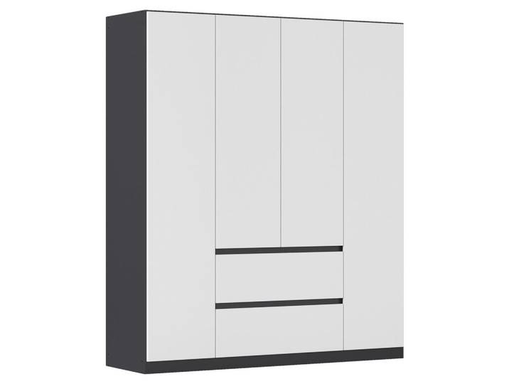 Drehtürenschrank 181cm Mainz Grau/Weiß
