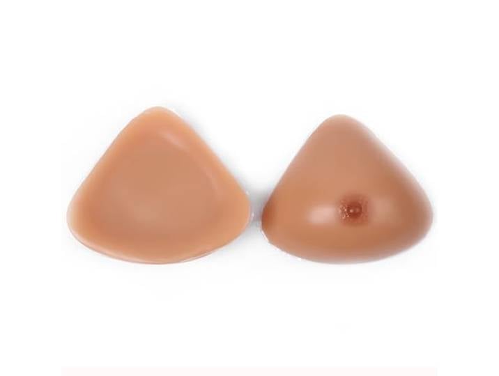 FkYstrix Selbstklebend Silikon Brustformen - Dreieck Prothese Crossdresser Mastektomie Cosplay B bis I Tasse Gefälschte Titten(GG Cup, Suntan)