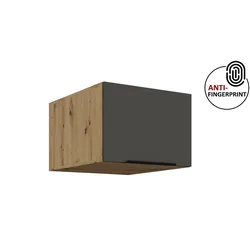Küchen Aufsatzschrank 50 Küche ARIA Graphite Küchenzeile Anti Fingerprint