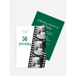 Einladungen zum Geburtstag  selbst gestalten mit Spruch und Fotos im Onlinedesigner bei Meine-Kartenmanufaktur.de