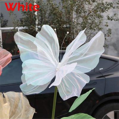 Inspired Living 3D Butterfly Wall Decor Set For Party Decorations And Home Wall Decor white