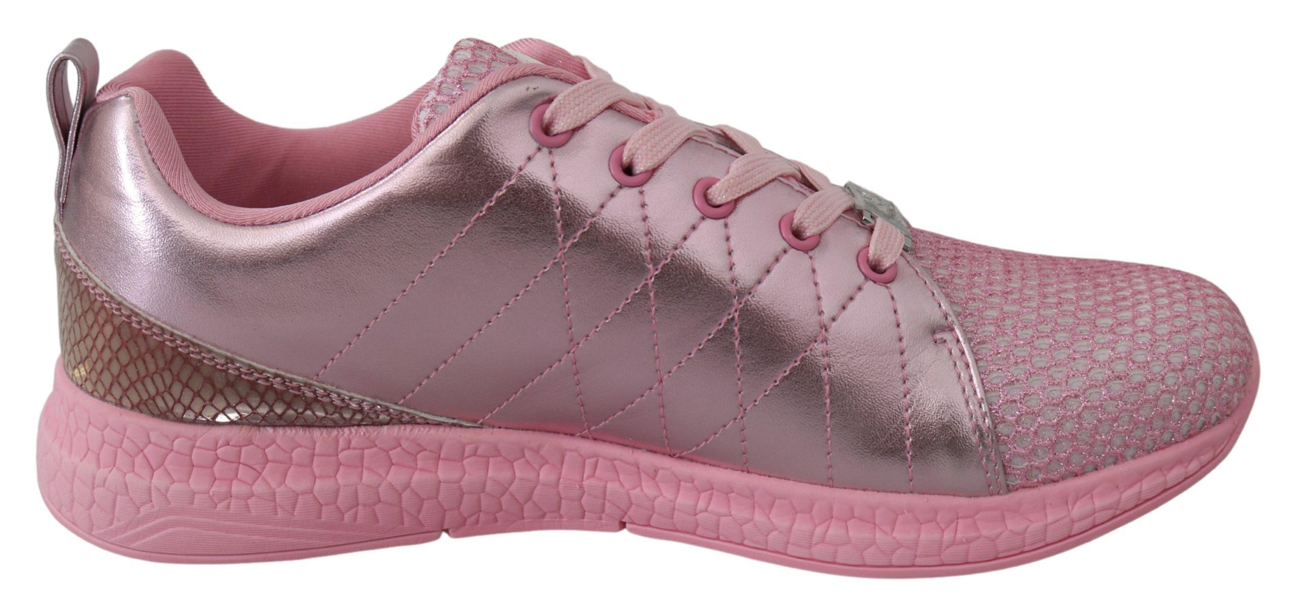 Plein Sport Femme Rose Blush Polyester Runner Gisella Sneakers Chaussures