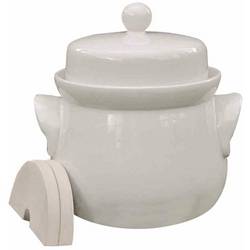 CONRAD 3202 Mini-Gärtopf creme 2,0 l mit Deckel und Steinen Gärtopf