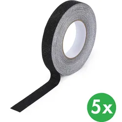 Antirutschband für feuchte Umgebungen, 25 mm x 18,3 m, 5 Stk, wasserdicht, schwarz