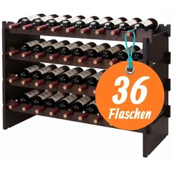 Relaxdays Stapelbar Weinregal Bambus Braun