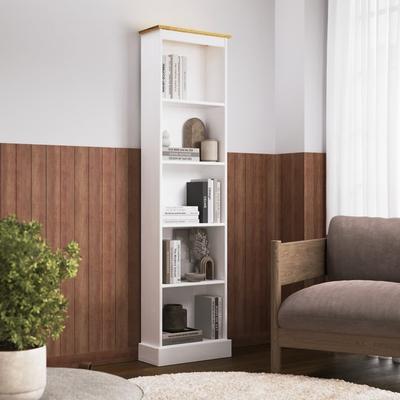 Furniture Dash   Wood Bookcase Tall Narrow Corona Collection
