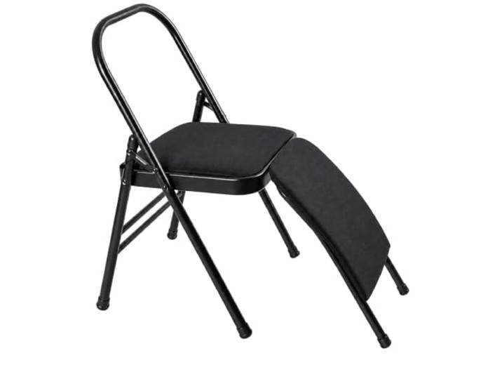 Tragbarer klappbarer Yoga-Stuhl, Rückenfreier Yoga-Stuhl Aus Metall Leichter, Metallkonstruktion, Faltbar, Für Zuhause, Fitnessstudio