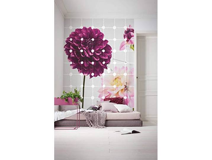 Komar Komar vliesfotobehang, FLOWERS & DOTS, 200 x 250 cm (breedte x hoogte), behang, slaapkamer, woonkamer, hal, design, decoratie, wanddecoratie,