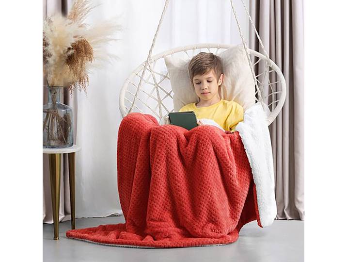 Plaid Leepy 220 x 240cm Rouge/Rouge Tissu