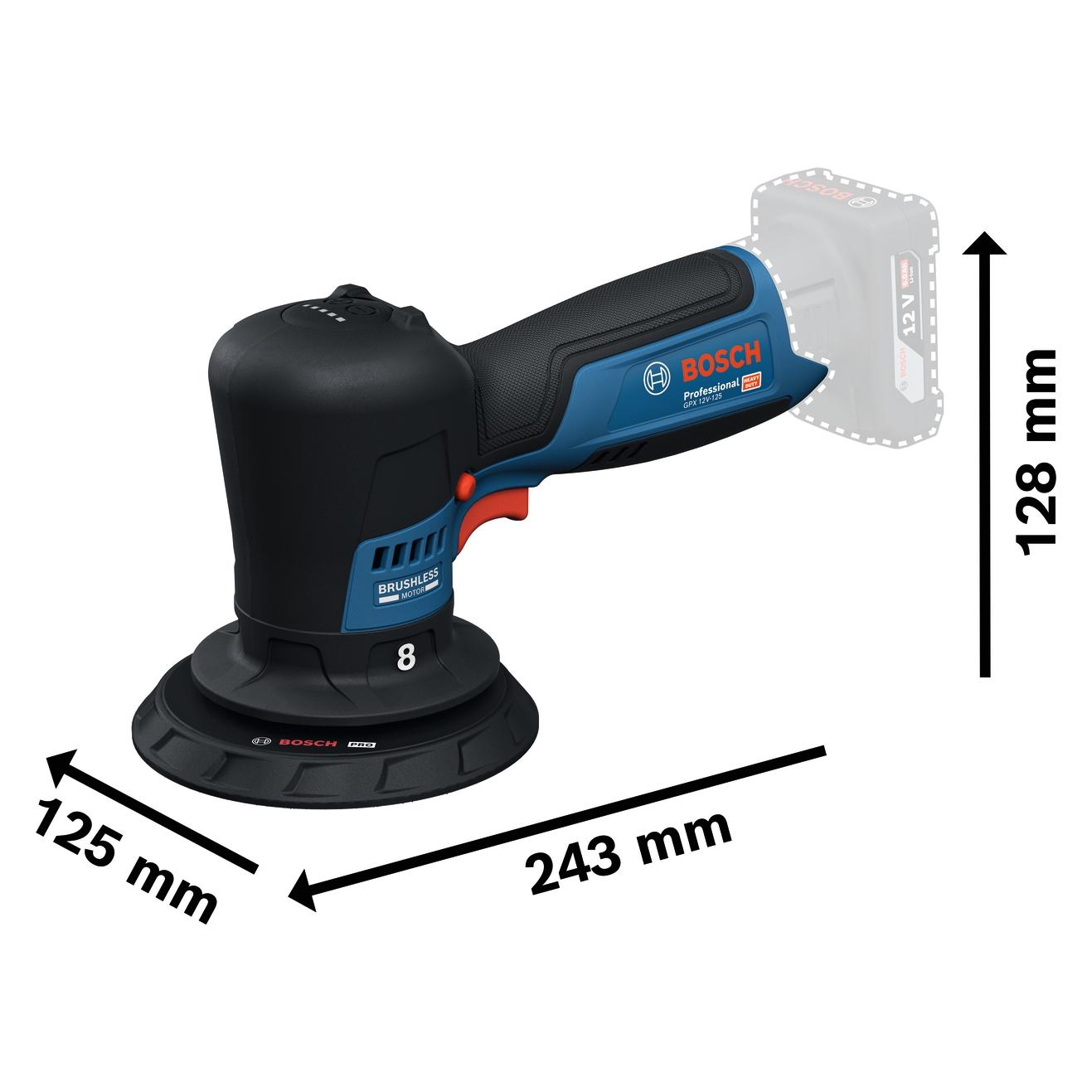 Bosch Professional GPX 12V-125 06019L4101 Poliermaschine (Exzenterpolierer) (06019L4101)