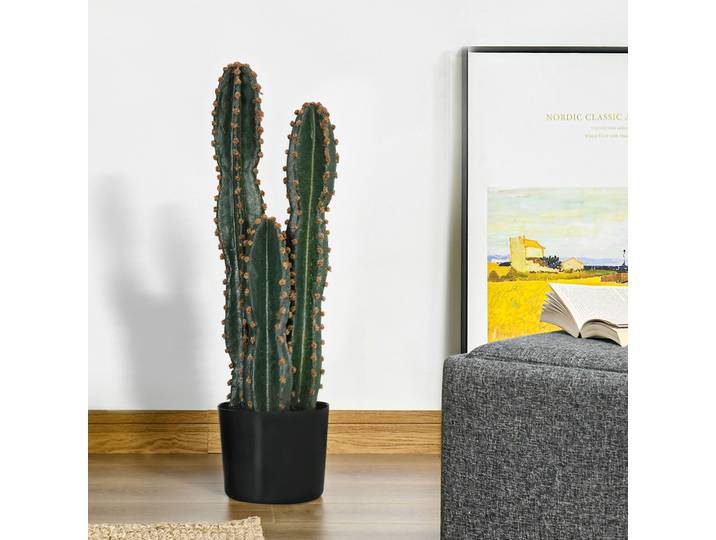 Outsunny Cactus Artificiel Grand Ø17x60cm Vert