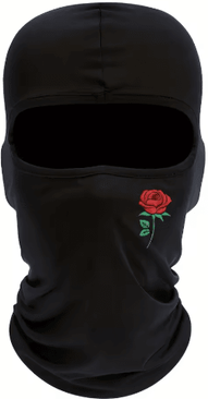 Inspire Picks Rose Print Balaclava Ski Mask Windproof Sun Resistant Face Cover For Cycling And Travel black one Size