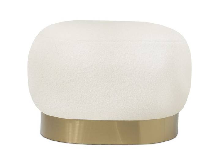 Pouf en Boucle/ Banc de Coiffeuse Tabouret Bas - Premium Blanc