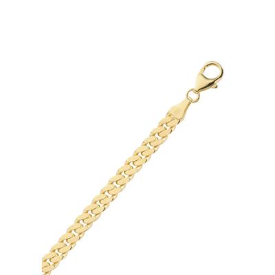 Armband ADELIA´S "21 cm Flachpanzer Armband Si/Gopl.", gold, Armbänder, Damen, 21cm, Silber 925 (Sterlingsilber), Armband, kette