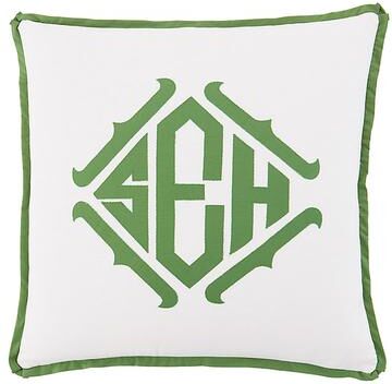 Lexie Applique Monogram Pillow Cover - Sage - Ballard Designs