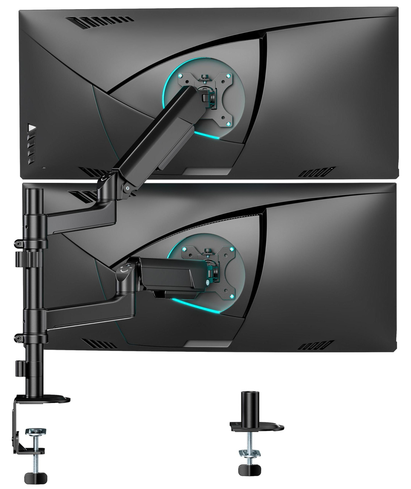 Merkloze dubbele monitorhouder voor 17-40 inch displays
