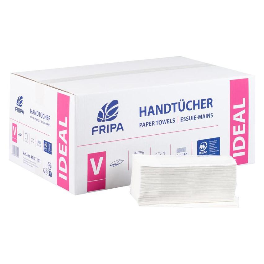 Fripa Papierhandtuch Ideal Masse: 25 x 23 cm (B x L) Material des Papierhandtuches: Krepp (4031101)