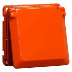 Peha Compacta - Steckdose SCHUKO Einbau, orange Klappdeckel
