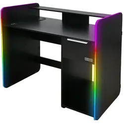 X Rocker Xrocker Electra Desk - Black With Black Led, Gaming Tisch, Schwarz