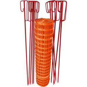 UvV UvV Absperrleinenhalter UVSTOR10, rot, mit Fangzaun, aus Metall,  -Bügel, Ø 14 x 1200mm, 11-teilig