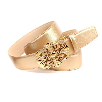 Ledergürtel ANTHONI CROWN, Damen, Gr. 100, gold, Rindsleder, Gürtel Ledergürtel