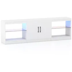 Helloshop26 - Modulares TV-Möbel 195 x 30 x 55 cm mit ferngesteuerter LED-Beleuchtung 3-in-1-Design im modernen Landhausstil aus 20_0018509