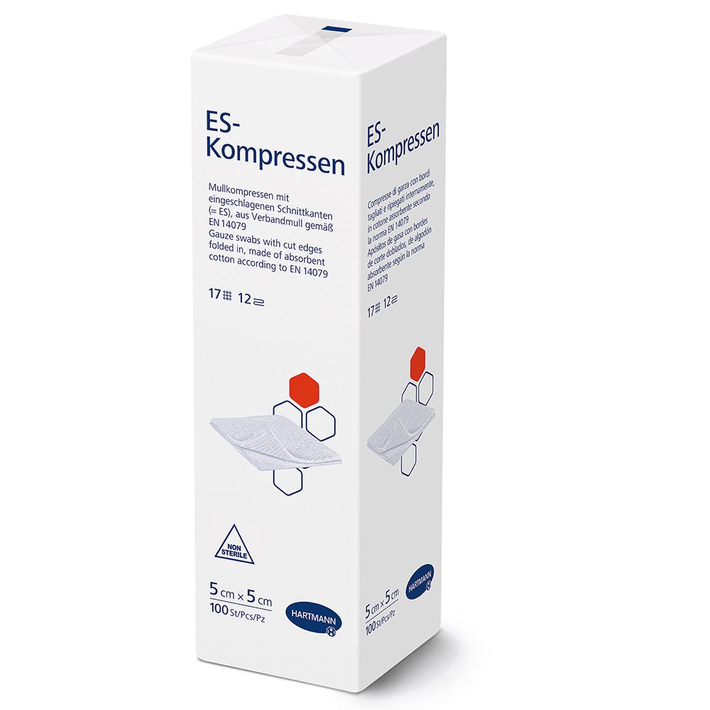 Es-Kompressen unsteril 5x5 cm 12fach 100 St Kompressen