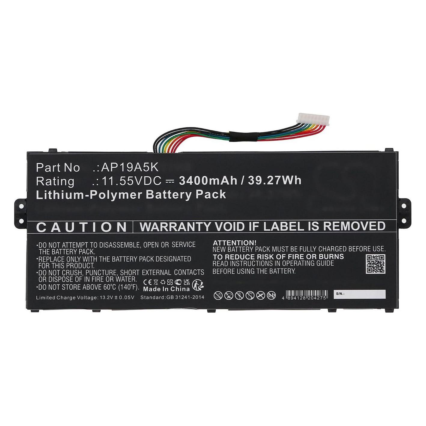 CoreParts Akku Li-Polymer Schwarz (1 Zelle, 3400 mAh) (MBXAC-BA0137)