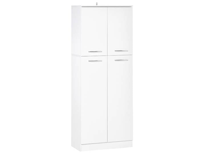 HOMCOM Armario Alto de 2 Puertas Mueble Auxiliar Almacenaje Multifuncional con 5 Estantes Ajustables59x31x155 cm Blanco