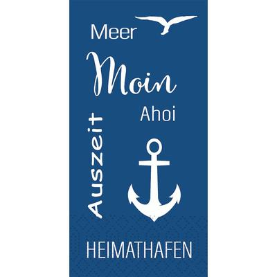 Duni Tissue-Serviette 33 x 33 cm Meer Freude 2-lagig, 1200 Stk/Krt (4 x 300 Stk)