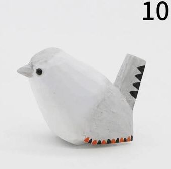 Inspire Essentials Handmade Wood Carved Bird Figurine Mini Wooden Bird Ornament Decor 10