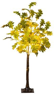 Nearly Natural 4-ft Pre-Lit Green Autumn Oak Artificial Fall Tree with 150 Lights