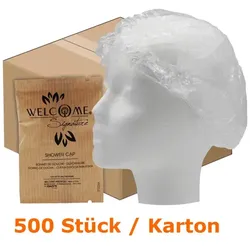 Hotel Duschhaube Welcome Signature transparent 500 Stück für Großverbraucher wie Hotels oder Pensionen