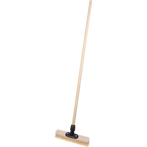BÜMAG Schrubber mit 120 cm Holzstiel, 30cm, mit Stiellochhalter, harte Kunststoffborsten