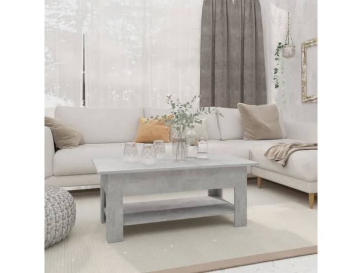 Promo Table de Salon LMT - Table basse Gris béton 102x55x42 cm Aggloméré 18 5Kg