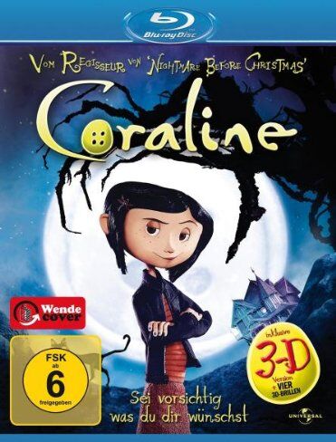 Henry Selick - Coraline (inkl. 3D Version + vier 3D-Brillen) [Blu-ray] - Preis vom 30.09.2026 09:01:18 h
