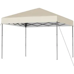 COSTWAY Pavillon 3x3m Pop-up, höhenverstellbar, Tasche, 8 Heringe, 4 Seile, UV50+, Garten, Party, Weiß