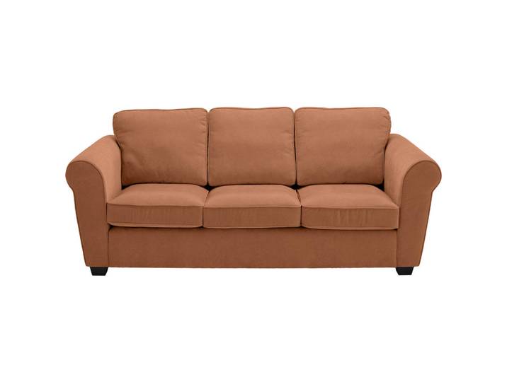 Carryhome 3-Sitzer-Sofa, Rost, Kunststoff, Füllung: Schaumstoff, 226x88x86 cm, Typenauswahl, Rücken echt, Wohnzimmer, Sofas & Couches, Sofas, 3-Sitzer Sofas