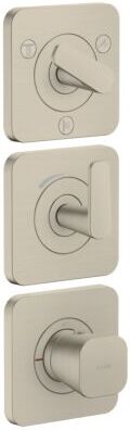 Hansgrohe Axor Citterio C Thermostatmodul 380/120, 49710820 ohne Struktur, brushed nickel, Unterputz, mit Rosetten