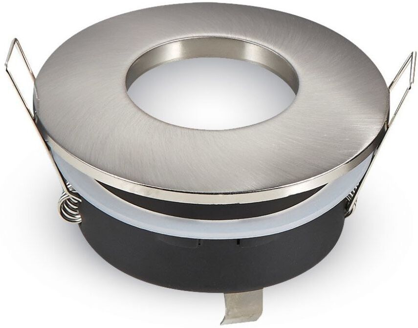 V-Tac Vt-787rd Portafaretto Led Da Incasso Impermeabile Ip54 Rotondo Grigio Nickel Satinato Gu10 Gu5.3 Sku 3614