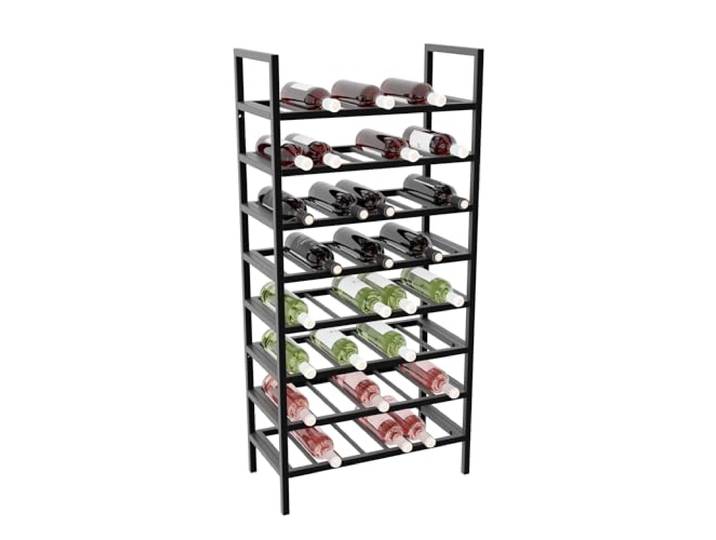 MetaloPro Weinregal Jerez – Schwarzes Metallregal Für 56 Weinflaschen, Robustes Design, Ideal Für Küche, Keller Oder Bar – 125×60×30cm